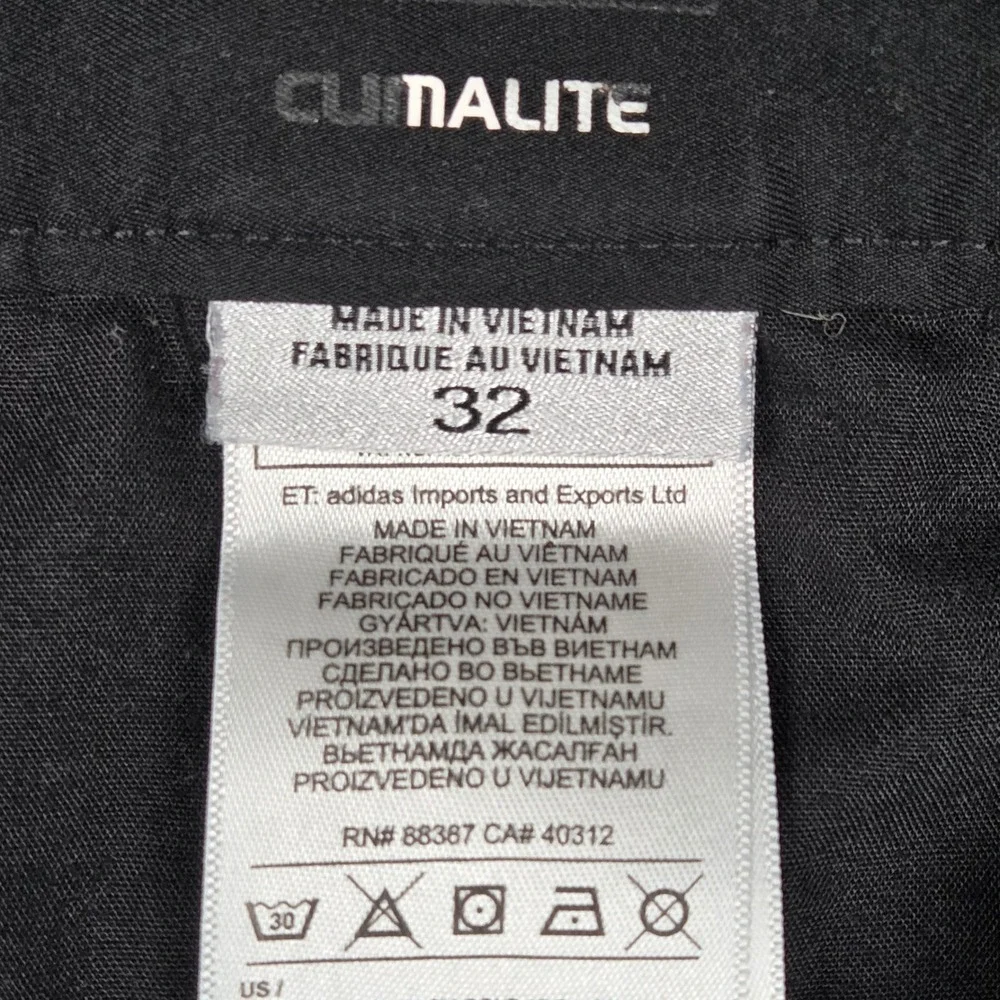 Adidas Mens Climalite Golf Shorts Black Size 32 Performance Flat Front Athletic